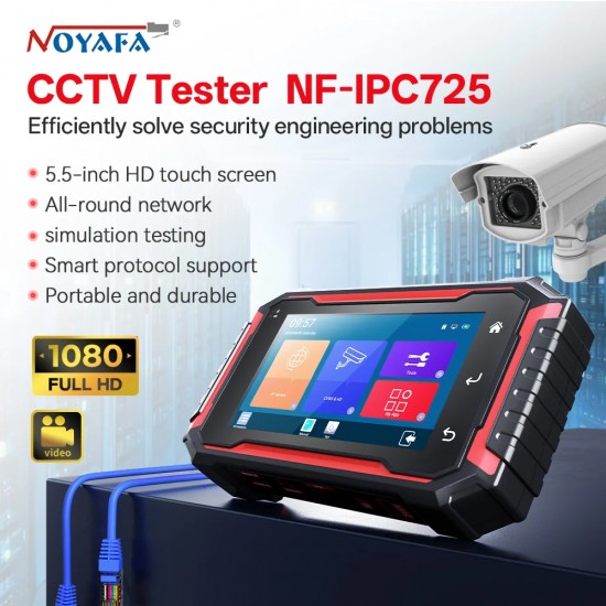 NOYAFA CCTV & IP tester NF-IPC725 με 5.5" IPS οθόνη, 8MP CVI/TVI/AHD camera test, cable tester