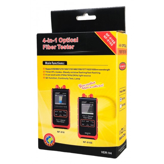 NOYAFA tester καλωδίων οπτικής ίνας NF-916, 850-1650nm, -60~8dBm