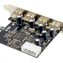 POWERTECH κάρτα επέκτασης PCIe σε 4x USB 2.0 ST622, 480Mbps, ASIX MCS9990