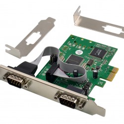 POWERTECH κάρτα επέκτασης PCIe σε 2x serial ST349, 921.6Kbps, SB16C1052PCI