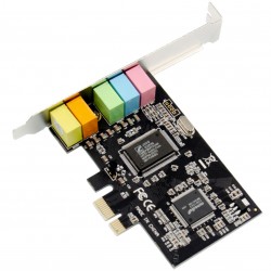 POWERTECH κάρτα επέκτασης ήχου PCIe σε 2x channel audio ST13, CMI8738 + ASM1083