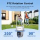 SECTEC σύστημα παρακολούθησης 4x smart ηλιακών καμερών ST-WRK04-EU με hub, 3MP, WiFi, SD, PTZ, IP66