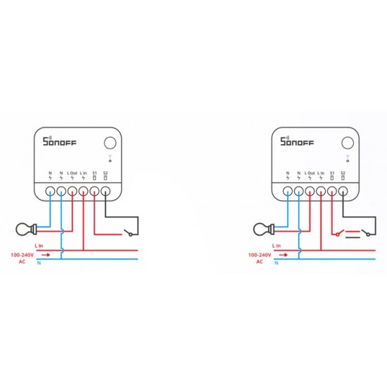 SONOFF smart διακόπτης MINIR4, 2 κανάλια, WiFi, 10A, λευκός