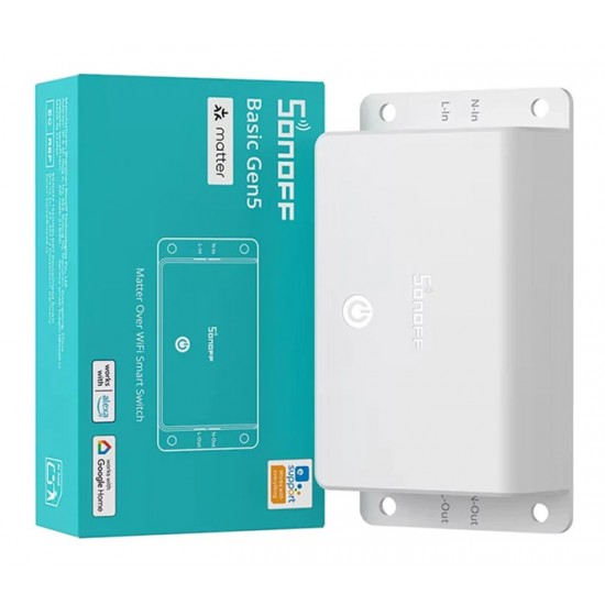 SONOFF smart διακόπτης BASIC Gen5, 1 κανάλι, WiFi, συμβατός με Matter, 10A, λευκός