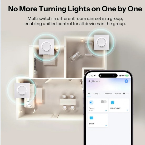 SONOFF smart επιτοίχιος διακόπτης Orb-ZBW1L, μονός, ZigBee 3.0, 6A, λευκός