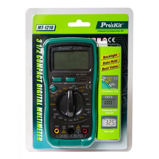PROSKIT ψηφιακό πολύμετρο MT-1210, μέτρηση AC/DC
