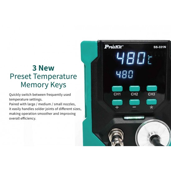 PROSKIT σταθμός αποκόλλησης SS-331NB με πιστόλι, 160-480°C
