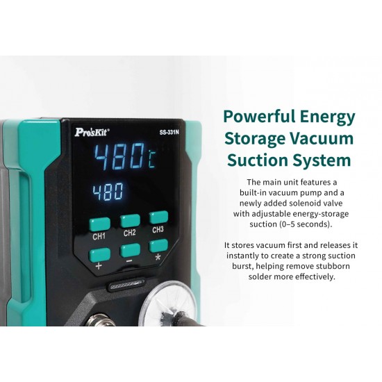 PROSKIT σταθμός αποκόλλησης SS-331NB με πιστόλι, 160-480°C