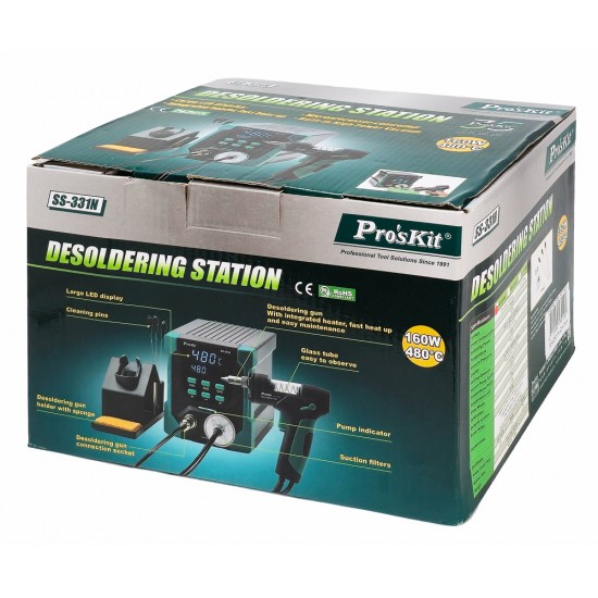 PROSKIT σταθμός αποκόλλησης SS-331NB με πιστόλι, 160-480°C