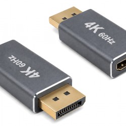 POWERTECH αντάπτορας DisplayPort σε HDMI CAB-DP085, 4K/60Hz, γκρι