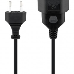 GOOBAY μπαλαντέζα προέκταση ρεύματος 50510, Europlug, 2x 0.75mm², 5m, μαύρη