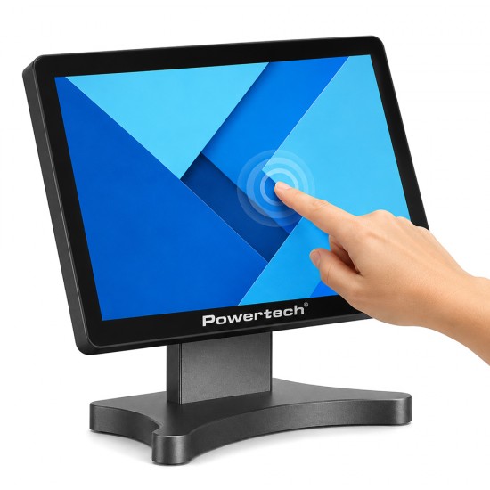 POWERTECH οθόνη αφής PT-1632, LCD, 15" 1024x768p, HDMI/VGA, VESA 75x75mm, μαύρη