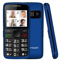 POWERTECH κινητό τηλέφωνο Sentry Eco V2, dual SIM, πλήκτρο SOS, μπλε