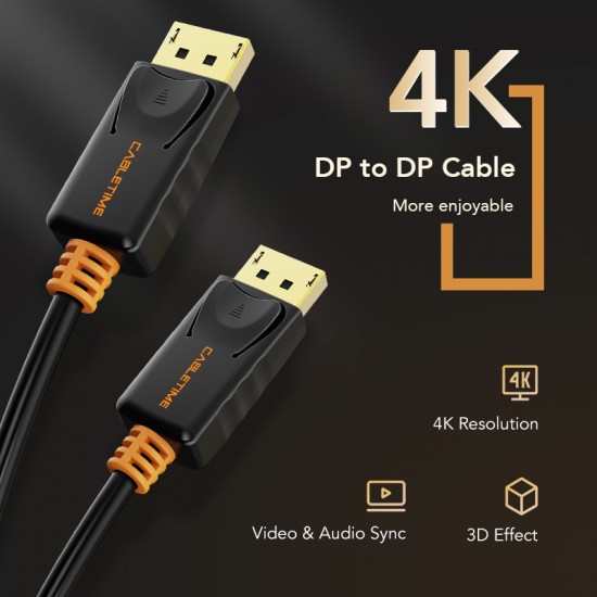 CABLETIME καλώδιο DisplayPort CT-AV585-01G, 4K/60Hz, 3m, μαύρο