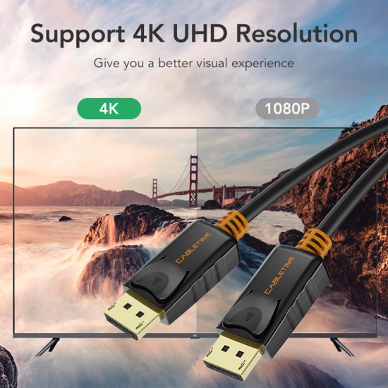 CABLETIME καλώδιο DisplayPort CT-AV585-01G, 4K/60Hz, 3m, μαύρο