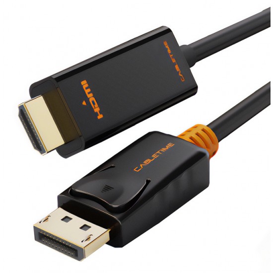 CABLETIME καλώδιο DisplayPort σε HDMI CT-AV585-02G, 1080p/60Hz, 1.8m, μαύρο