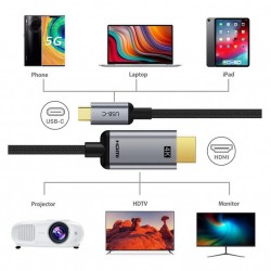CABLETIME καλώδιο USB-C σε HDMI CT-CMHD2, 4K/60Hz, 3m, μαύρο