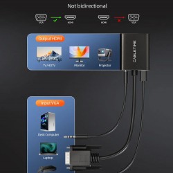 CABLETIME αντάπτορας VGA σε HDMI CT-AV582-VGAH με 3.5mm & micro USB, 1080p/60Hz, μαύρος