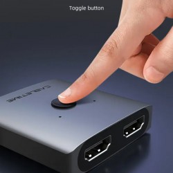 CABLETIME HDMI switch CT-HS4K-2G, 2 σε 1, 4K/60Hz, bidirectional, γκρι