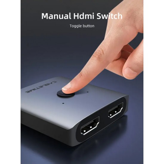 CABLETIME HDMI switch CT-HS4K-2G, 2 σε 1, 4K/60Hz, bidirectional, γκρι