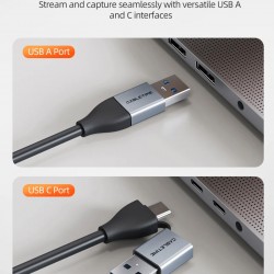 CABLETIME video capture CT-ACHC3-AG, HDMI/USB & USB-C, 4K/30Hz, γκρι