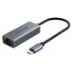 CABLETIME αντάπτορας δικτύου CT-CML100-AG, USB-C, 100Mbps Ethernet, γκρι