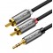 CABLETIME καλώδιο ήχου 3.5mm σε 2x RCA CT-AV314-P12G, 5m, μαύρο