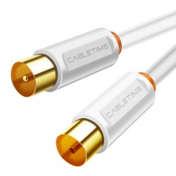 CABLETIME καλώδιο κεραίας CT-AV101-02, 75 Ohm, 3m, λευκό