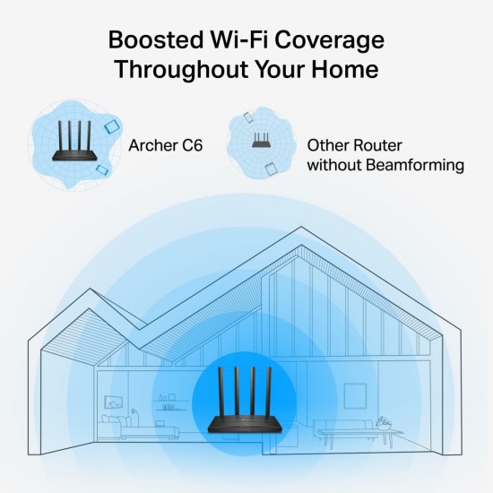 TP-LINK router Archer C6, Wi-Fi 1200Mbps AC1200, MU-MIMO, V6.0