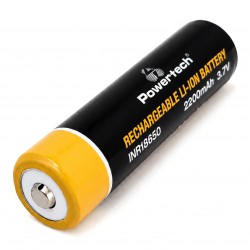 POWERTECH επαναφορτιζόμενη μπαταρία Li-ion INR18650 PT-1614, 2200mAh, 3.7V, button top, 1τμχ