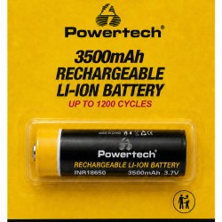 POWERTECH επαναφορτιζόμενη μπαταρία Li-ion INR18650 PT-1615, 3500mAh, 3.7V, button top, 1τμχ