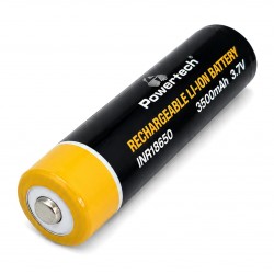 POWERTECH επαναφορτιζόμενη μπαταρία Li-ion INR18650 PT-1615, 3500mAh, 3.7V, button top, 1τμχ