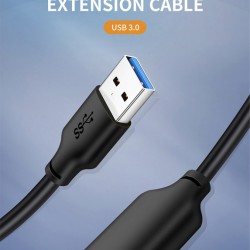CABLETIME καλώδιο προέκτασης USB CT-C160-U3-AMAFN, 5Gbps, 2m, μαύρο