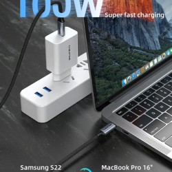 CABLETIME καλώδιο USB-C CT-C160-PU31-CMCM2, USB 3.2, 100W, 20Gbps, 4K, 1.5m, μαύρο