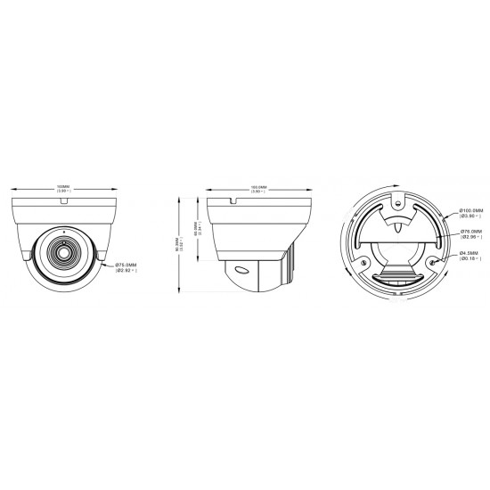 POWERTECH υβριδική κάμερα CCTV PT-1587 με μικρόφωνο & υπέρυθρα, 5MP, 2.8mm, IP66
