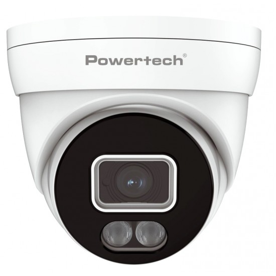 POWERTECH υβριδική κάμερα CCTV PT-1586 με μικρόφωνο & Full Color λειτουργία, 8MP, 2.8mm, IP67
