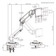BRATECK βάση γραφείου οθόνης LDT111-C012, 17-49", έως 20kg, heavy duty