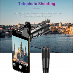 APEXEL σετ φακών για smartphone 22X105-4IN1 με τρίποδο, 4 σε 1, 22x zoom