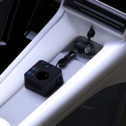 POWERTECH inverter αυτοκινήτου PTL-028, 200W, 12V/24V DC σε 110V/220V AC, με 2x USB-C/2x USB