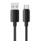 USAMS καλώδιο USB-C σε USB SJ786, σιλικόνης, 3A, 480Mbps, 1m, μαύρο