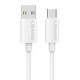 USAMS καλώδιο USB-C σε USB SJ786, σιλικόνης, 3A, 480Mbps, 1m, λευκό