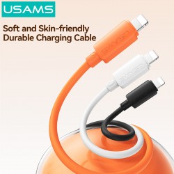 USAMS καλώδιο Lightning σε USB-C SJ788, σιλικόνης, 30W, 480Mbps, 1m, μαύρο