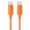 USAMS καλώδιο USB-C SJ787, σιλικόνης, 60W, 480Mbps, 1m, πορτοκαλί