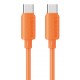 USAMS καλώδιο USB-C SJ787, σιλικόνης, 60W, 480Mbps, 1m, πορτοκαλί