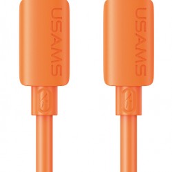 USAMS καλώδιο Lightning σε USB-C SJ788, σιλικόνης, 30W, 480Mbps, 1m, πορτοκαλί