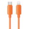 USAMS καλώδιο Lightning σε USB-C SJ788, σιλικόνης, 30W, 480Mbps, 1m, πορτοκαλί