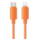 USAMS καλώδιο Lightning σε USB-C SJ788, σιλικόνης, 30W, 480Mbps, 1m, πορτοκαλί