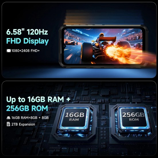 ULEFONE smartphone Armor 22 Pro, 6.58", 8/256GB, 6600mAh, IP68/IP69K/MIL-STD-810H, μαύρο
