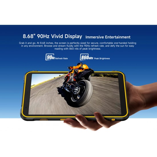 ULEFONE tablet RugKing Pad Pro, 8.68", 8/128GB, 7100mAh, IP68/IP69K/MIL-STD-810H, 4G, μαύρο