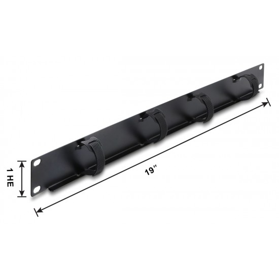 DELOCK cable management panel 91067 για rack 19", 1U, βάθος 44.2mm, μεταλλικό, μαύρο
